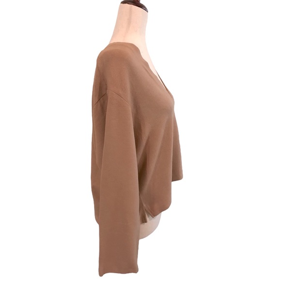Leset Lori V-Neck Sweater Dune Camel Color Size Medium New - Picture 3 of 11